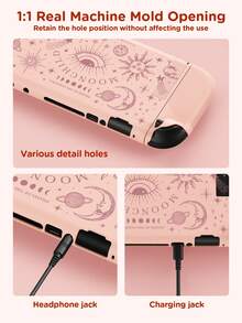 Ayotu 1pc Sun Moon Star Pattern Protective Case For Switch2/Switch NS/Switch OLED Game Console, New Generation TPU Soft Shell, Universal Game Controller Protective Cover, Switch Controller Protective Case, Switch Game Accessories, Anti-Drop, Anti-Slip, Anti-Scratch, Fashionable, Autumn Romantic/Back To School Gift/Valentine's Day Gift/Christmas Gift/Halloween Gift - Multicolor - View 4