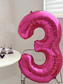 1pc/2pcs 40 Inch Large Number Balloon Rose Red Foil Large Number Balloon Suitable For Birthday Party Supplies Decoration Outdoor Photo Props - 40 Inch Rose Red Digital - View 7