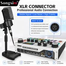 Set Kartu Suara Songsim-X7 Full Metal & Mikrofon Kondensor AT2020, Mendukung Transmisi OTG Tanpa Rugi, Penyesuaian EQ, Kontrol Trek, Penyesuaian Reverb, Pengiring Bluetooth, Kartu Suara Digital Multifungsi, Mikrofon Pengambilan Vokal Fidelitas Tinggi, Perekaman dan Output Audio Berkualitas Tinggi/Cocok untuk Komputer/Ponsel, Ideal untuk Streaming Langsung, Perekaman, Bermain Game, Bernyanyi, Instrumen, Studio - MultiWarna - View 2