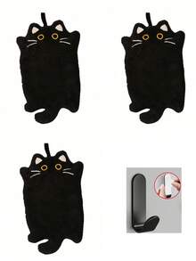 Black Cat Hanging Hand Towels, Super Soft And Absorbent Hand Towels, Quick-Drying Decorative Hand Towels, Suitable For Bathroom, Kitchen, Home Decor, Gift For Cat Lovers - Multicolor - View 14