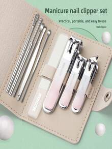 10-In-1, 5-In-1 And 4-In-1 Stainless Steel Nail & Foot Care Tool Set, Includes Portable Leather Storage Bag, Gradient Color Soft Nail Clipper, Cuticle Trimmer, Earwax Cleaner, Home Daily Salon Travel Manicure Tools, Women's Gift - Multicolor - View 3