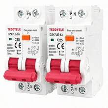 DZ47LE-63 RCBO 2P 剩餘電流斷路器 30mA 230V C16/C20/C32 過載短路漏電保護 微型斷路器 CE 認證 - 紅色 - 查看 14