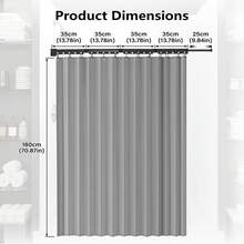 Foldable Shower Curtains Rod | 54.7 Inches 4-Fold | Wall Mount Shower Curtains Rod with 70.8in X 70.8in Shower Curtains| for Bathroom Bathtub Clothing Store - 1PC - Übersicht 3