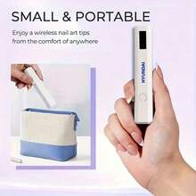 HYUNDAI Portable Mini Nail Dryer, Rechargeable Handheld Nail Lamp, UV/LED Nail Dryer With Digital Display, Fast Nail Drying Light, Suitable For Daily Outdoor Use - White - View 4