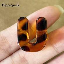 beadia 15/26顆琥珀豹紋透明3D大孔字母珠，直徑6mm，適用DIY手鍊、項鍊、珠寶配件 - 豹紋款 - 查看 17