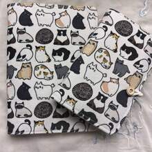 Personalized Cat Fabric Cover Creative Notebook, Fashionable Cartoon Cat Creative Pattern Notebook, Creative Notebook Collection, Available In A5 And A6 Sizes, Personalized Cartoon Cat Loose-Leaf Notebook, Student Creative Notebook - Cat Notebook - View 3