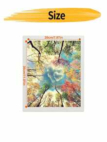 DIY HeartShaped Cloud In Autumn Forest (Frameless Or Framed 8x12 / 16x20 Inches) Paint By Numbers Kit (Acrylic) Arts & Crafts For Adult Beginners, Home Wall Decor, And Romantic Holiday Gifts - Sets - View 8