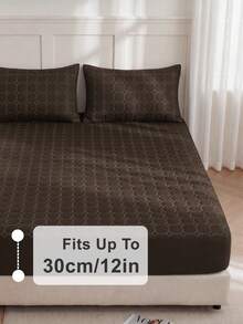 1pc Waterproof Fitted Sheet, Comfortable Mattress Protector, Deep Coffee Brown Mattress Cover, Room Decor, Skin-Friendly & Breathable, Suitable For Single/Double/Queen/King Size Beds, All Season, Machine Washable, Dorm Bedding, Back To School - Coffee Brown - View 5