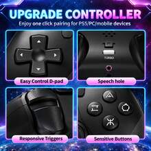 A Wireless Controller Compatible With P4, P4 Slim, P4 Pro, PC, Smartphones, Featuring A Hall-Effect Joystick, Dual Vibration Motors, A Six-Axis Gyroscope, Macro Programming, Turbo Mode, An 800mAh Battery, A Microphone, And A 3.5mm Headphone Jack. - View 11