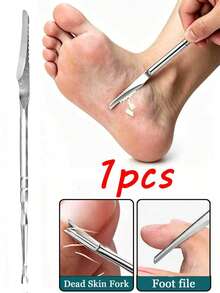 4/1pc Double-Headed Foot Care Scraper, V-Shaped Dead Skin Remover, Multi-Functional Reusable Exfoliating Blade, Suitable For Removing Calluses, Trimming Nails, Polishing Feet, Ideal For Home Use, Nail Salons, Foot Care Tool - Silver - View 8