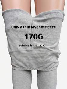 1pc Black 170G Non-Fleece/330G Thick Fleece Lined High Waist Warm Pants, Suitable For Cold Winter Daily Casual Wear - Multicolor - View 16