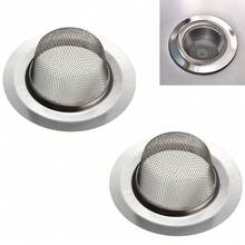2 buah Saringan Wastafel Dapur Stainless Steel, Saringan Pembuangan Wastafel Bertepi Lebar Besar Diameter 4,5 Inci - A - View 8
