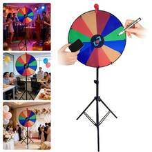 Manual Prize Wheel, Adjustable Height From 37 To 200 Cm, Spinning Game Spinner With A Stand, Essential For Company Parties, Raffles, And Festive Entertainment - Black - View 3