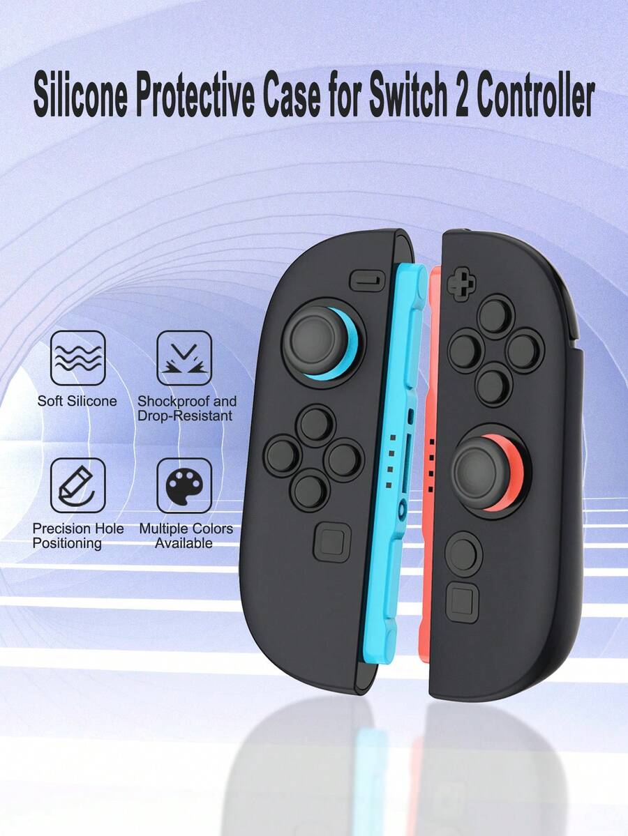 Compatible With Switch 2, 2pcs Detachable Silicone Controller Covers, Anti-Drop Anti-Slip Anti-Scratch Anti-Sweat, Enhanced Gaming Control And Experience - View 1
