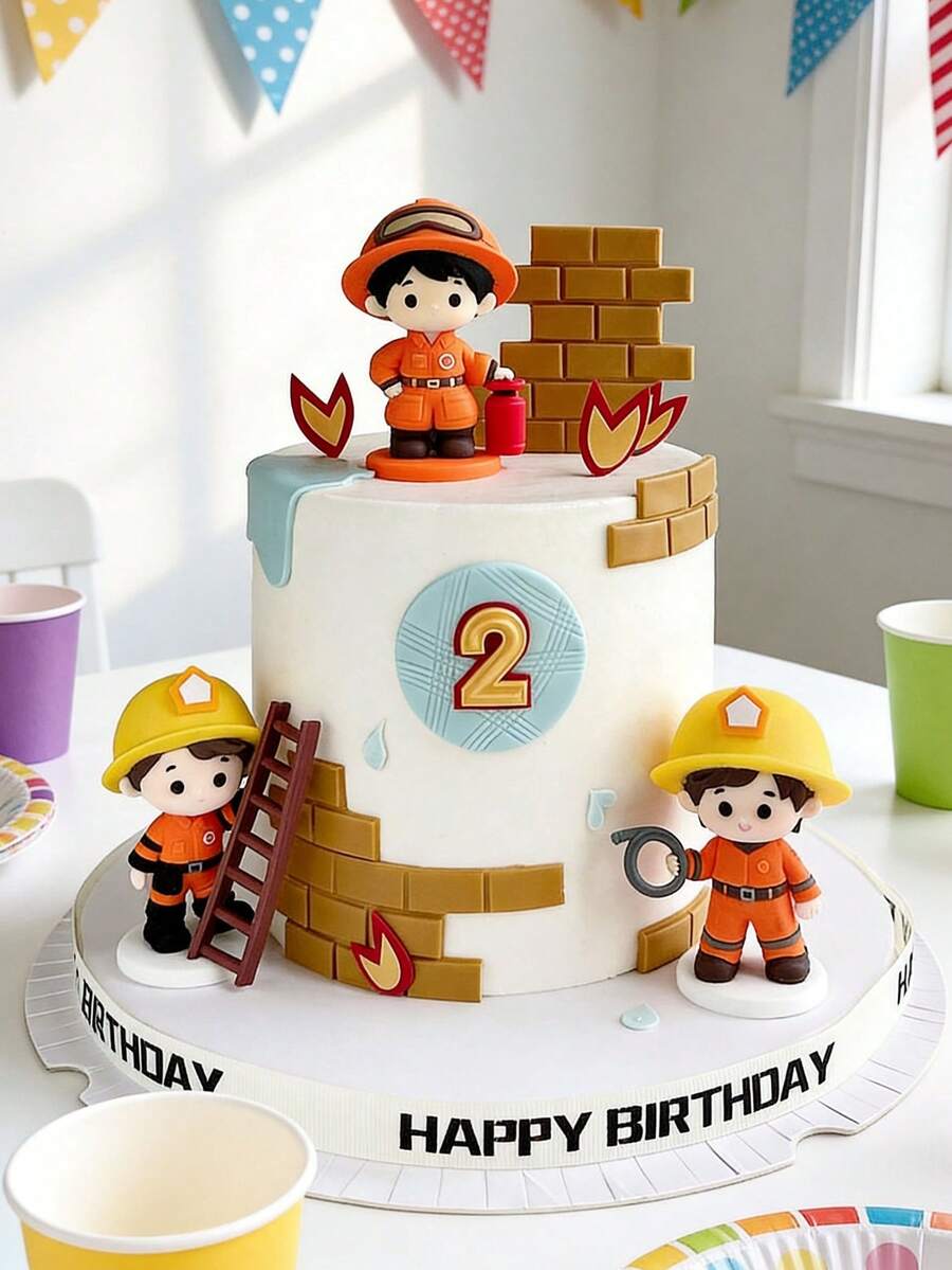 1pc Firefighter Soft Rubber Figurine Holding Fire Extinguisher, Water ...