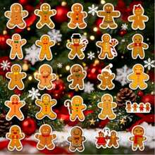 50pcs Gingerbread Man Personalized Christmas Sealing Stickers, Cute Creative Luggage Glass Bottle Decorative Stickers - Multicolor - View 2