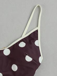 Women's Stylish And Elegant Polka Dot One-Piece Swimsuit For Summer, Ideal For Spring And Summer Beach Vacations, Seaside Activities And Holiday Wear. - Multicolor - View 2