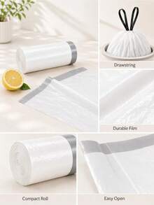 Drawstring Trash Bags Disposable Garbage Bags Back To School Dorm Use Suitable For Bathroom, Kitchen, Bedroom, Office, Apartment, Travel, Small Trash Cans And Daily Home Cleaning - Multicolor - View 10