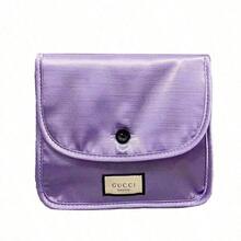 2‑Colors Optional Satin Flap Makeup Bag Portable Travel Cosmetic Storage Pouch Large‑Capacity Gift For Women Gucci Beauty Satin Makeup Bag Light Pink & Lavender Two‑Colors Optional - Purple - View 12