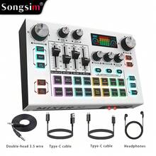 Set Kartu Suara Songsim-X7 Full Metal & Mikrofon Kondensor AT2020, Mendukung Transmisi OTG Tanpa Rugi, Penyesuaian EQ, Kontrol Trek, Penyesuaian Reverb, Pengiring Bluetooth, Kartu Suara Digital Multifungsi, Mikrofon Pengambilan Vokal Fidelitas Tinggi, Perekaman dan Output Audio Berkualitas Tinggi/Cocok untuk Komputer/Ponsel, Ideal untuk Streaming Langsung, Perekaman, Bermain Game, Bernyanyi, Instrumen, Studio - MultiWarna - View 8