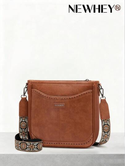 NEWHEY Geantă crossbody pentru femei, retro, din piele, ușoară, pentru călătorii și muncă, geantă crossbody și geantă hobo de umăr cu curea reglabilă