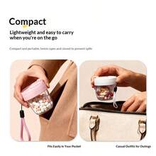7-Compartment Transparent Portable Pill Box, Flip Lid Design + Portable Lanyard, Medicine Storage Sealed Bottle - View 4