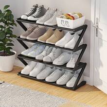 1 Set/1 Piece Shoe Rack And 5 Pieces Shoe Storage Bags Black 4-Tier Shoe Rack Set, Space-Saving Multi-Layer Shoe Rack, Open Design Easy Access, Suitable For Sneakers, Boots And Casual Shoes, Applicable For Entryway, Bedroom, Closet, Dormitory And Apartment, Home Storage, Back To School Season, Autumn/Winter And Holiday Storage, Better Effect With Matching Shoe Storage Bags - Multicolor - View 6