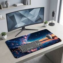 Anime Starry Sky Shooting Star Pattern Gaming Mouse Pad, Non-Slip Rubber Desk Mat, Smooth Sliding Surface, Suitable For Computer Laptop Office Home, Dreamy Abstract Art Decor, Back To School Supplies - A - View 7