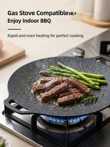 Round Baking Pan, Grill Pan With Handle, Heat-Resistant, Easy To Clean, Suitable For Camping, Hiking Or Outdoor BBQ Party, Suitable For Kitchen, Outdoor Cooking, Suitable For Christmas And Halloween - Iron - View 11