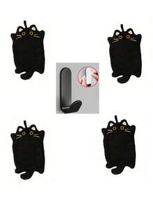 Black Cat Hanging Hand Towels, Super Soft And Absorbent Hand Towels, Quick-Drying Decorative Hand Towels, Suitable For Bathroom, Kitchen, Home Decor, Gift For Cat Lovers - Multicolor - View 13