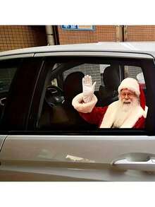 1/4pcs Waterproof Realistic Santa Claus Stickers, Christmas Car Window Glass Decals, Travel With Santa Claus, Fun Christmas Window Stickers (Random Style) - A - View 10