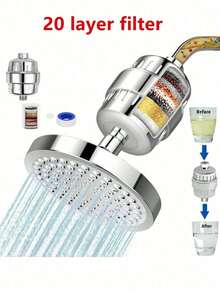 1/3pcs Shower Filter, High Water Pressure Filtration Shower Head With Replacement Filter Cartridge, Removes Chlorine And Heavy Metals, Water Softener For Bathroom, Universal Interface, Christmas And Holiday Gift - Multi-color Style - View 1