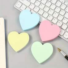 200 Sheets Multicolor Heart-Shaped Stickers, Cute Self-Adhesive & Removable Stickers For Office And School (50 Sheets Per Book) - one-size - View 12