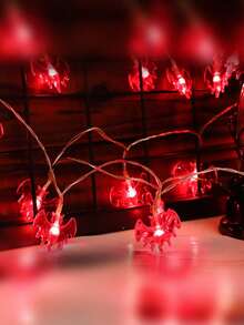 LED Red Bat String Lights, Halloween Festival Decoration Lights, Suitable For Holidays, Parties, Gatherings, Games, Scene Decor Lighting, Halloween Atmosphere Colorful Light Strings - String Lights - View 5