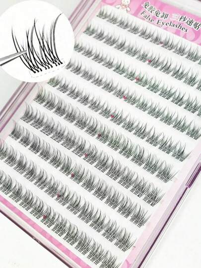 120Pcs No Glue Needed Self Adhesive Cluster False Eyelashes, Reusable Pre-Glued Individual Lashes, Natural Wispy Segmented Eyelashes For Daily Eye Makeup