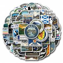 61Pcs Scotland Stickers Pack | Western Stickers,High Quality Stickers For Scrapbook,Graffiti Sticker,Journaling,Laptop,Bumper,Skateboard,Water Bottles,Computer,Cartoon,Hard Hat,Car Stickers,Stickers Can Bring A Lot Of Fun To Your Life - Scotland - View 9