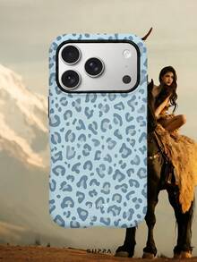 GIIPPA 1pc Blue Leopard Print Design Phone Case, Compatible With Phone 17 Pro Max, 16 Pro Max, 15 Pro Max, 14 Pro Max, Korean High-End Fashion Fun Phone Case, Suitable For 11/12/13/14/15/16 Pro Max Plus, Elegant Design Unisex, Perfect Gift For Girlfriend On Christmas, Valentine's Day, Easter, Wedding Season And Birthday! - Blue - View 8