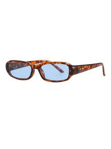 1 Pair Men's Leopard Print Cat Eye Retro Small Frame Outfit Street Style Fashion Glasses - Bean Curd Frame - View 3