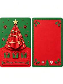 1/5/10 Sheets Blank Colored Cardstock, Christmas Red/Green Cardstock, Blank Greeting Card Base Paper, Craft Paper For Making Thank You Cards, Handmade Cardstock, Thick Paper For Trading Cards, Handmade Invitation Paper - Multicolor - View 4
