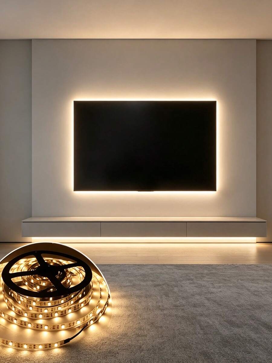 1pc White USB LED Strip Light, 60 LEDs/M, Non-Waterproof, Flexible LED Strip, Suitable For TV, Computer, Kitchen Backlight Lighting. Solid Color Non-Dimmable Warm White LED Strip, USB Flexible Lighting Strip, Can Be Used For Room, Bedroom, Kitchen, Cabinet, Living Room Decoration, Length Options 1m/2m/3 Meters/4m/5m/10m, Suitable For Stairs, Holiday And Daily Decoration Lighting Strip.