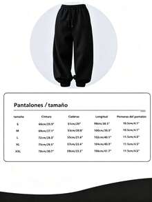 Impala UPTOO Pantalones Casuales Otoñales Hip Hop Hombre Festivo Mexicano, Envío Desde México, Estilo Loose Fit Streetwear Urbano, Prenda Cómoda para Climas Frescos y Estilo Juvenil Callejero - Negro - Ver 3