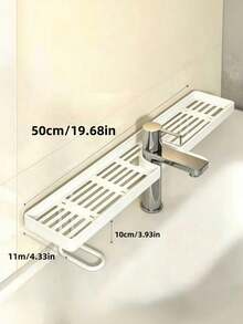 Faucet Storage Rack, Drill-Free Sink Organizer Shelf, Bathroom Vanity Storage Rack, Faucet Draining Storage Rack, Bathroom Countertop Organizer Shelf, Sink Faucet Storage Rack, Drill-Free Bathroom Storage Rack, Iron Draining Storage Rack, Faucet Storage Organizer Rack, Bathroom Toiletries Storage Rack - Multicolor - View 3