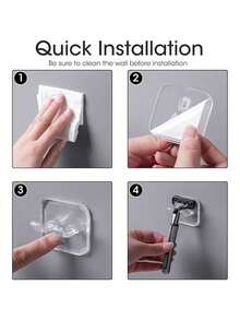 2026 New Shower Razor Holder (1pc) Self-Adhesive Razor Hook, Removable And Reusable, Suitable For Wall, Bath Sponge Hook, Towel Accessory, Ideal For Bathroom, Kitchen, Guest Room, Spring, Easter, Labor Day, Father's Day Gift - Multicolor - View 5