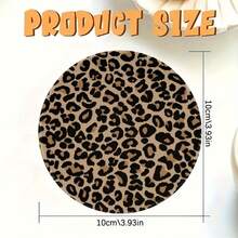 6 buah Tatakan Gelas Akrilik Motif Leopard 2D Datar, Hadiah Natal, Cocok untuk Dekorasi Rumah, Acara Keluarga, Kafe, Kantor, Hadiah Natal Halloween - Motif macan tutul - View 3