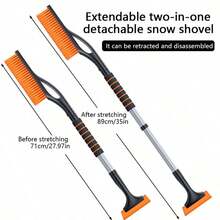 1pc Car Snow Shovel, Extendable Snow And Ice Scraper, Multi-Function Snow Removal Tool, Long Handle Snow Scraper, Non-Scratch Car Paint - A - View 11