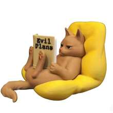 Cat Immersed In Books, Detailed And Charming Small Figurine, Exclusive For Book Lovers, Cute Reading Cat, Desk Ornament, Indoor And Outdoor Holiday Decoration, Warm Gift For Family And Friends, Exquisite Home Decor Accessory, Travel Accessory - Reading Cat - View 5