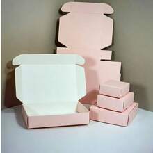 5pcs, Kraft Paper Cardboard Boxes, Small Paper Boxes, Airplane Boxes, White Mini Packaging Boxes, Black Handmade Soap Packaging, Pink Dispensing Boxes - Multi-color - View 1