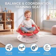Petalenförmiger robuster Kunststoff-Balance-Sitz für Sinnesintegration und vestibuläres Training, rotierender Drehstuhl und Sinnesstuhl, Trainingsgerät für Zuhause, Therapie, Schule und Kita, fördert Gleichgewicht, Konzentration, Koordination und Motorik, in Rot, für Kinder und Erwachsene, platzsparend und ohne Batterien - Rot - Übersicht 7