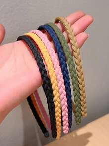 4/6/12Pcs Girls Kids Simple Skinny Twisted Braid Non-Slip Plastic Headband With Teeth Hair Accessories For Daily Use - Multicolor - View 3