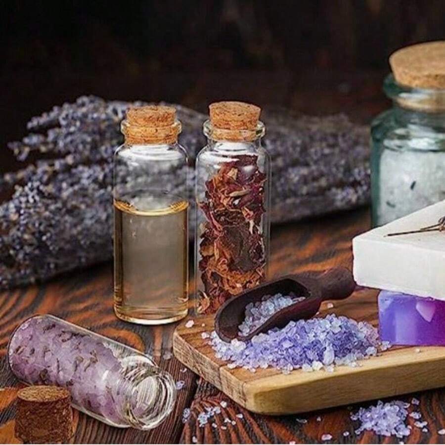 30pcs Mini DIY Glass Bottles With Cork Stoppers, Exquisite Sealed Mini Glass Jars With Lids, Suitable For Handmade Crafts, Decoration, Party Favors, DIY Crafting - Multicolor - View 1